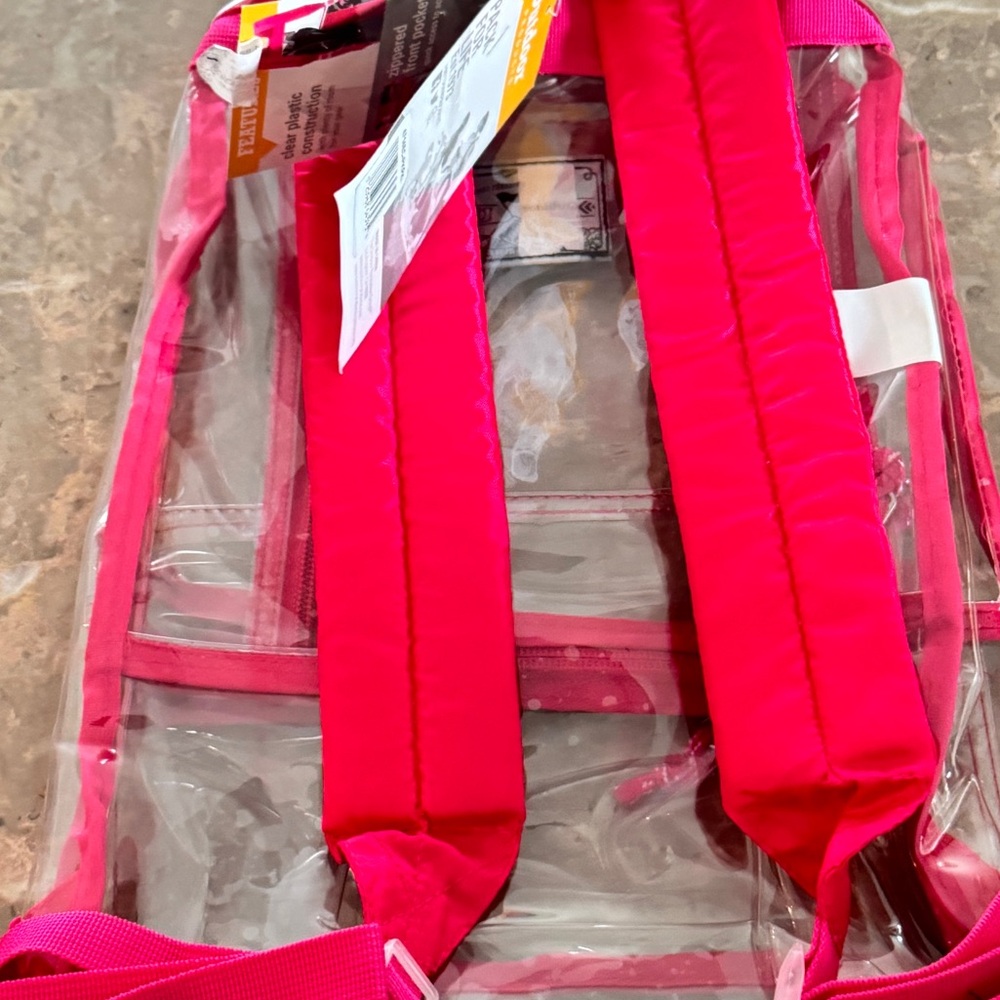 Clear Pink Backpack Outdoor Bag Clear Pass Daypac… - image 7